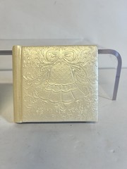 Vintage 1969 Hallmark Wedding Bell Mini Photo Album 3×3 Ivory Embossed w/ Box