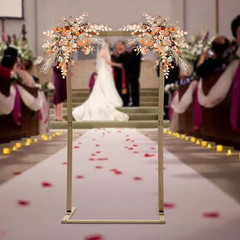 7Ft Square Wedding Arch Backdrop Stand, Wooden Wedding Arch Garden Arbor, Weddin