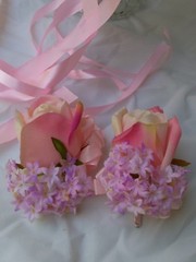 Wedding Bouquets 3pc package Bridal Bouquet SILK flowers Pink Roses Hand Made