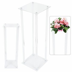 2x Acrylic Tabletop Vases Flowers Vase Column Stand Wedding Centerpieces Decor