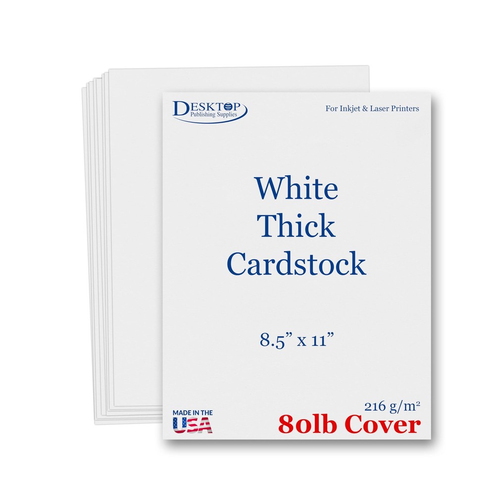 Heavyweight White Cardstock 8.5″ x 11″ – Thick Paper for 20 Sheets,
