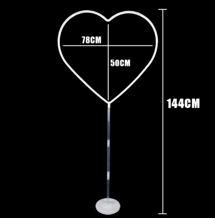 1set 163x69cm Wide heart shape Balloon Column Base And Plastic Poles Balloon …