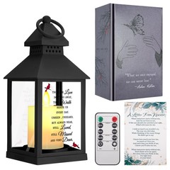 Sympathy Gifts for Loss of Loved One, Memorial Gift Lantern with Card, Black
