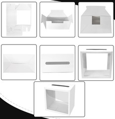 White Gift Card Box with Clear Window, Elegant Holder for Wedding Birthday Party