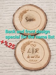 Wood Coasters as Wedding Favors for Guests ( 25 pieces )