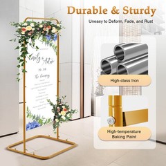 4.9ft Wedding Sign Stand Metal Gold Poster Display Stand Wedding Welcome Stand