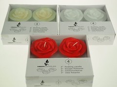 Floating Candle Rose Circle Disc Black Lavender Pink Red Ivory White Gold Silver