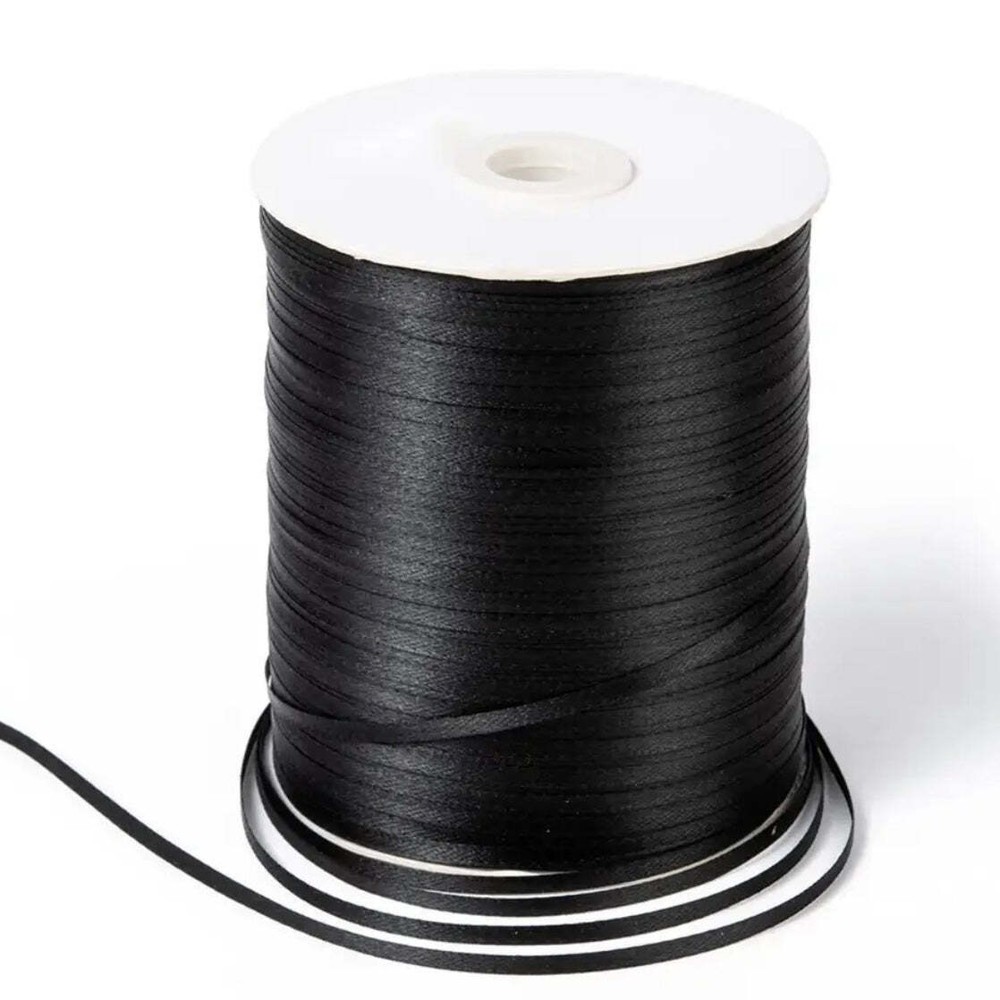 Black 3mm Satin Ribbon per 10 metres