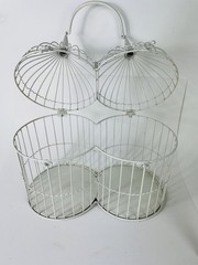 White metal Large Bird Cage Home Garden Wedding Table Country Shabby Cottage