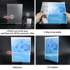 6Pack Acrylic Sign Holder 8.5×11 Vertical ,Clear Sign Holder Double-Sided ,Pl…