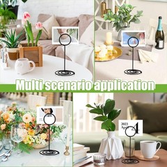 Table Number Holders 6pcs Black Sign Stand Place Card Holder