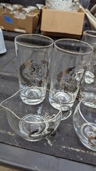 Vintage 25th Wedding Silver Anniversary Glasses Cups Drinkware Party