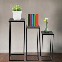 3pcs Plant Stand Metal Flower Pot Holder Display Rack Living Room Decorative