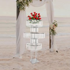 Metal Wedding Flower Stand Crystal-like Pedestal Stand 10kg/22lbs For Parties
