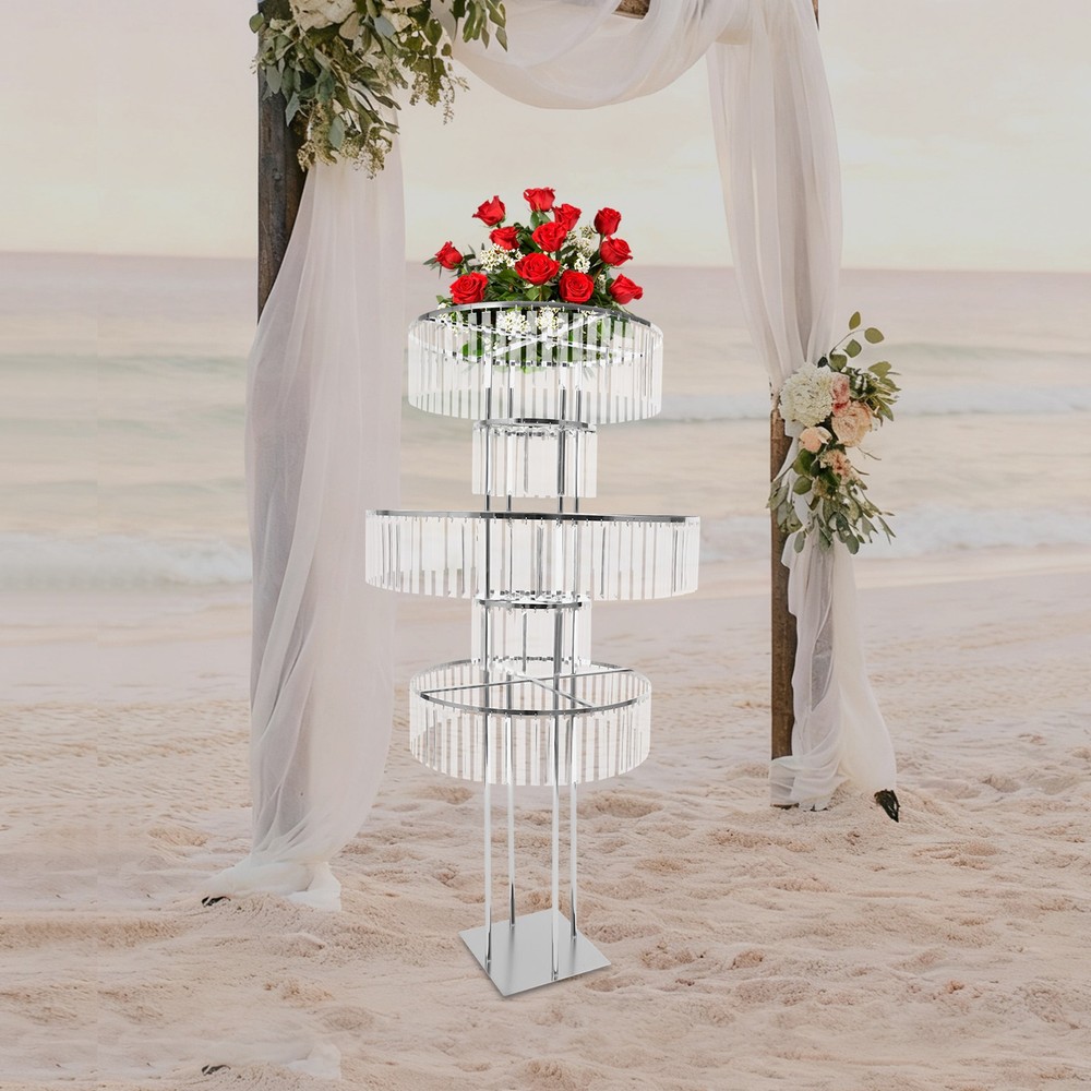 Metal Wedding Flower Stand Crystal-like Pedestal Stand 10kg/22lbs For Parties