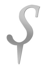 Darice VL45S Mirror Acryl Initial Letter with Stake Alphabet S 4-1/2-Inch