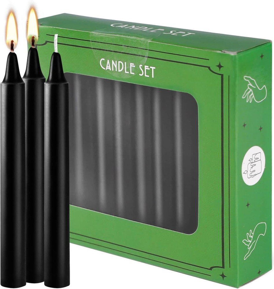 Set of 20 Black Spell & Chime – Premium Mini Taper 20 (Pack 1),