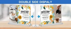 Acrylic Sign Holder, Clear Double Sided Clear Table Menu Vertical Display