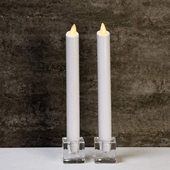 Aglary 4PCS Square Glass Taper Candle Holders for Table Transparent 4pcs