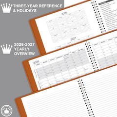 2026-2027 Monthly Planner – 2026-2027 Calendar/Planner 18 Months with Brown