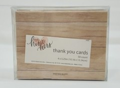 Wood & String Lights Rustic Wedding Thank you Cards & Envelopes 4″x5.25 50 Count
