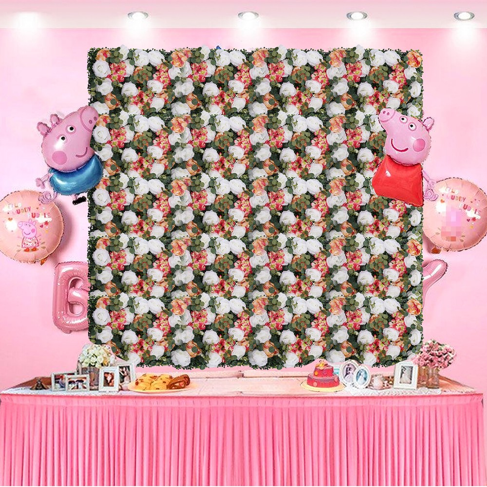 Romantic Artificial Flower Wall Panel Rose Wedding Bouquet Floral Decor 60*40cm
