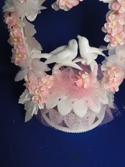 New Vintage Wilton Petite «Spring Song» Pink Wedding Cake Top, 106-160