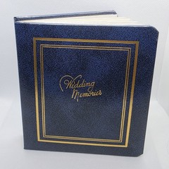 Family-Vue Photo-Curio 4″x5″ Wedding Memories Blue & Gold Album 14 Pgs Box 5206