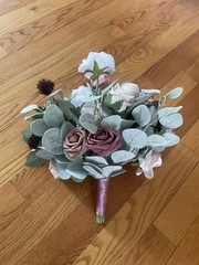 Lings Moment Artificial Wedding Bouquet Flowers Pink Purple White