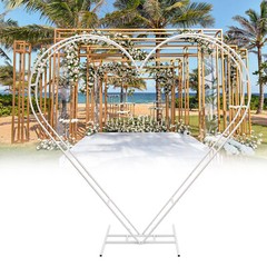 Metal Heart Shaped Wedding Arch Backdrop Stand White for Wedding Ceremony Decor