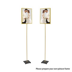 Set Of 2 Gold Wedding Reception Welcome Display Stands Floor Mount
