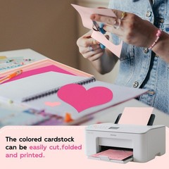 65lb Pink Cardstock 8.5 x 11, Goefun 5 Colors Colored 8.5×11, pink