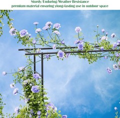 7.7Ft Wedding Arches Backdrop Stand Decor Garden Arch Trellis w/Planter Boxes