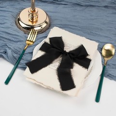 Black Chiffon Ribbon – 1-1/2 Inch x 40 Yds Boho Frayed Fringe Chiffon Silk fo…
