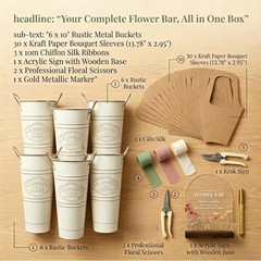 43 Pcs Bridal Shower Flower Bar Supplies – Make Your Own Bouquet – White02