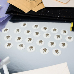 Wax Seal Stickers Self Adhesive for Wedding Invitations and Envelopes Gold Flora