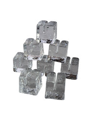 Pottery Barn Placecard Holders Clear Glass Cubes Wedding Shower Display Set 8