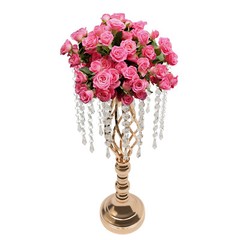 6PCS Gold Crystal Flower Stands Wedding Flower Arrangement Holders 21.7in Height