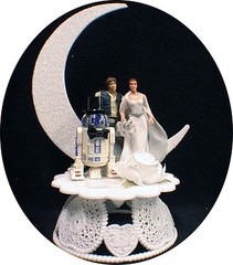 Star War Wedding Cake Topper Han Solo Princess Leia R2 Space Bride Groom Top