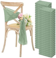 46 Wedding Cheesecloth Chair Sashes Sage Green 15.7″ x 70″