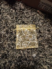50pc/lot 9X12cm Gold Rose Color Wedding Drawable Organza Voile Gift Bags