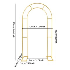 Gold Open Arch Backdrop Stand, U Shaped Wedding Arches,Metal Arch Backdrop Stand