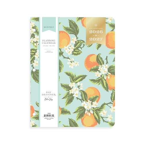 Day Designer 24 Month 2026 Monthly 8.5″ x 11″ Orange Blossom Mint- 2026
