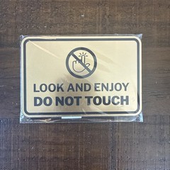 2 Pack Classic Framed Look and Enjoy Do Not Touch Sign Brushed Gold 4″ x 6″
