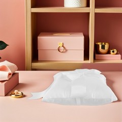 2Pcs Wedding Ceremony Ring Cushion Holder White Fabric Elegant Bowknot Pillow