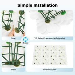 3D Flower Wall Panel 12pcs Artificial Flower Wall Background Silk Rose Mat