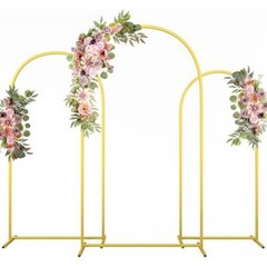 Set of 3 Metal Arch Backdrop Stand Wedding Frame for Birthday Party 7.2/6.6/6FT