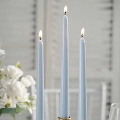 10″ tall Dusty Blue Premium Taper Candles Wedding Centerpiece Decorations