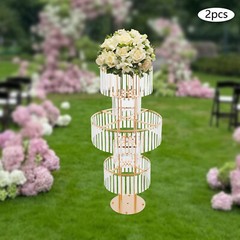 2 Pcs Acrylic Flower Stand Wedding Centerpiece Tall Holder Bouquet Backdrop Rack