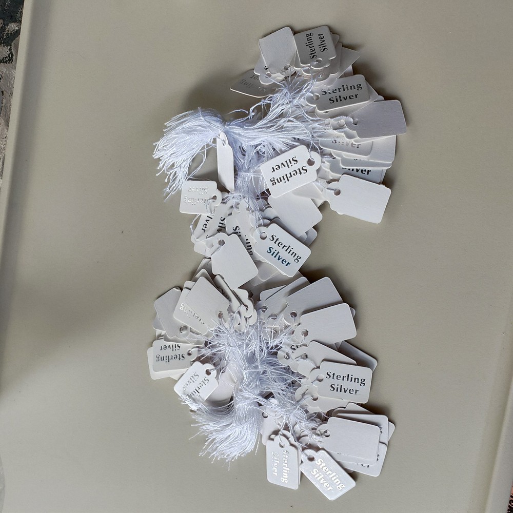 Bulk Lot Paper Tag Label Tag String Sterling Silver